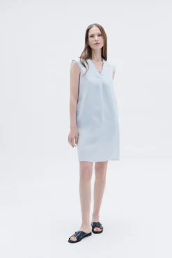 Robe Pamela 100% Lin Bleu Ciel Femme*CAROLL Best Sale