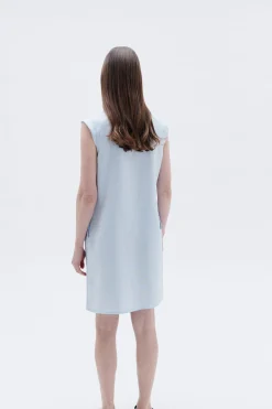 Robe Pamela 100% Lin Bleu Ciel Femme*CAROLL Best Sale
