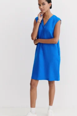 Robe Pamela 100% Lin Bleu Electrique Femme*CAROLL Fashion