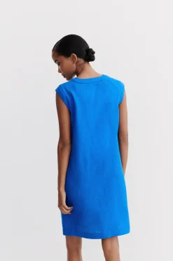 Robe Pamela 100% Lin Bleu Electrique Femme*CAROLL Fashion