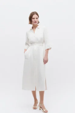 Robe Yana 100% Lin Ivoire Femme*CAROLL Cheap