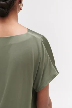 Top Victor Satine Vert Kaki Femme*CAROLL Flash Sale