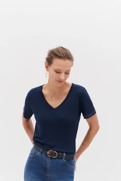 T-Shirt Anita Bleu Marine Femme*CAROLL Shop