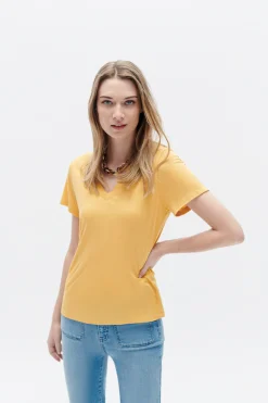 T-Shirt Anita Jaune Or Femme*CAROLL Shop
