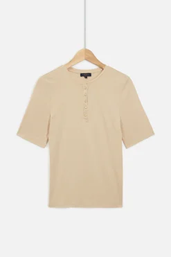 T-Shirt Boutonne Andrea Beige Femme*CAROLL Cheap