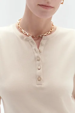 T-Shirt Boutonne Andrea Beige Femme*CAROLL Cheap