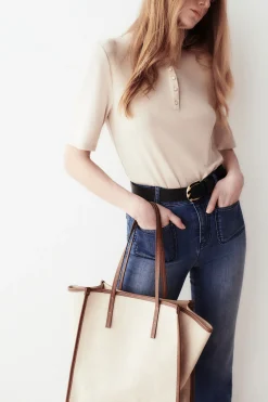 T-Shirt Boutonne Andrea Beige Femme*CAROLL Cheap