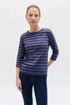 T-Shirt Clotilde Bleu Marine Femme*CAROLL Sale