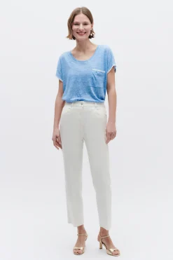 T-Shirt Evita 100% Lin Bleu Femme*CAROLL Sale
