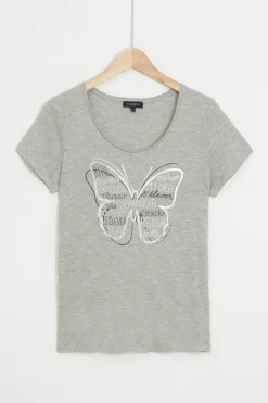 T-Shirt Jamelia Gris Femme*CAROLL Cheap
