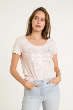 T-Shirt Jamelia Rose Pastel Femme*CAROLL Clearance