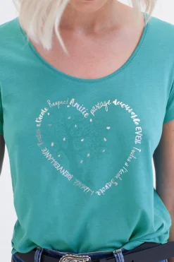 T-Shirt Janice Toutes A L'Ecole Bleu Turquoise Femme*CAROLL Hot