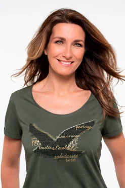 T-Shirt Maddy Vert Kaki Femme*CAROLL Cheap