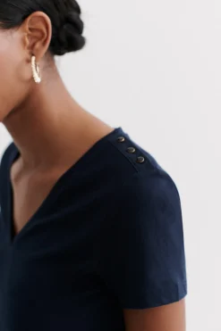 T-Shirt Manon Bleu Marine Femme*CAROLL Sale