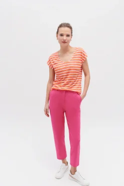 T-Shirt Murina 100% Lin Orange Femme*CAROLL Clearance