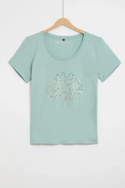 T-Shirt Nessa Vert Clair Femme*CAROLL Flash Sale