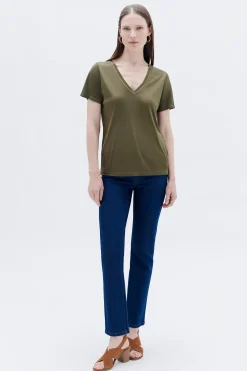 T-Shirt Taylor Vert Olive Femme*CAROLL Cheap