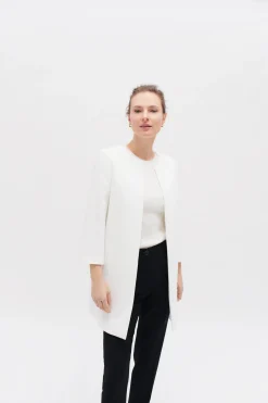 Veste Longueur Midi Et Coupe Structuree. Ivoire Femme*CAROLL Shop
