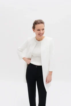 Veste Longueur Midi Et Coupe Structuree. Ivoire Femme*CAROLL Shop