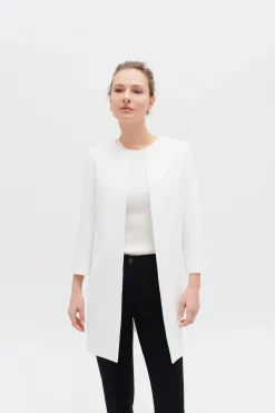 Veste Longueur Midi Et Coupe Structuree. Ivoire Femme*CAROLL Shop