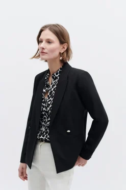 Veste Octavie Double Boutonnage Noir Femme*CAROLL Best